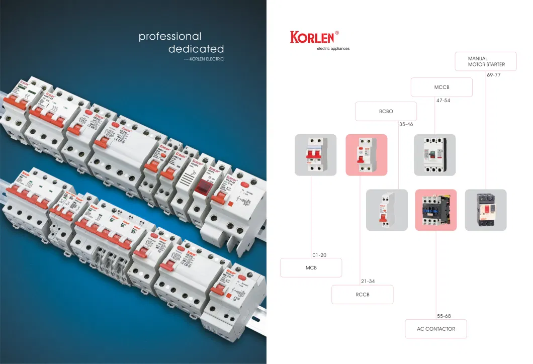High Quality Residual Current Operated Circuit Breaker Knl5-63 RCCB with Silver Contact 10ka Ce CB TUV